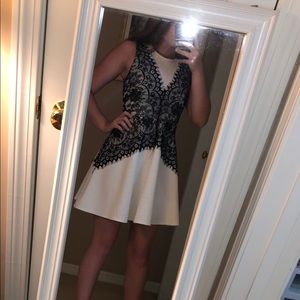 Francesca’s white & black lace dress